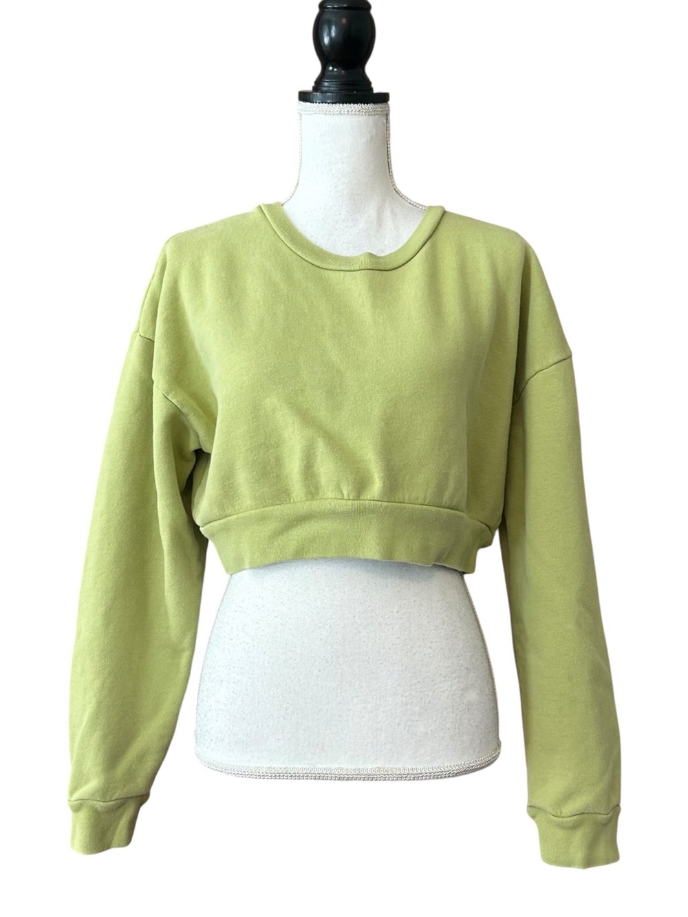 Reformation Hunter Crop Sweatshirt in Bright Green Women’s SZ Medium